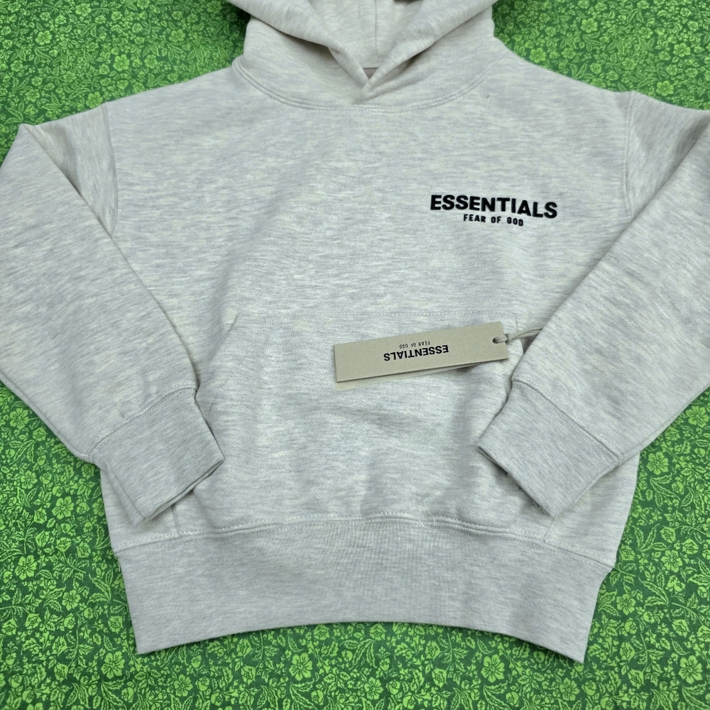 Essentials Light Oatmeal Hoodie Sweater for Kids - Picture 12 of 16